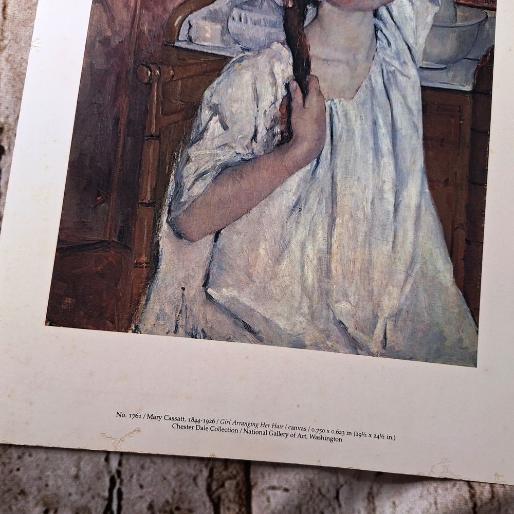 Girl Arranging her Hair Mary Cassatt 1886 Ephemera National Gallery of Art - Picture 2 of 8